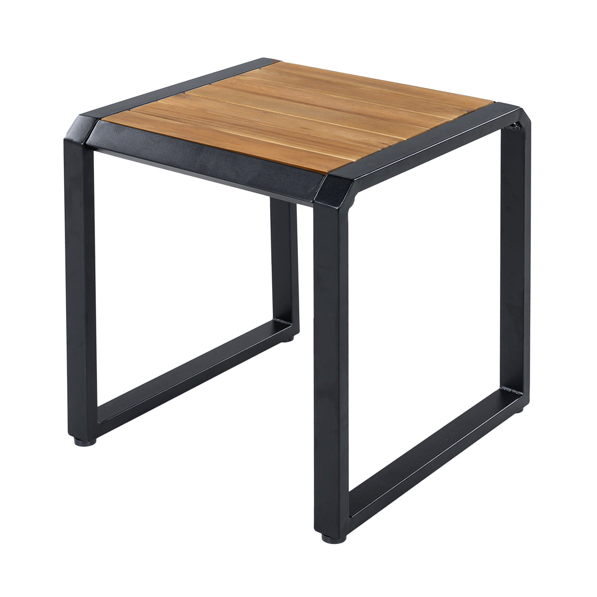 Outdoor Side Table with Teak Wood Top, photo 6 of 9