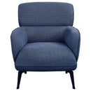 Andrea Upholstered Crescent Arm Accent Chair Blue