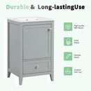 20" Bathroom Vanity with Sink, Storage Rack, and Soft Closing Door - Grey by HouseOfZazla