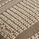 Rustic Wool And Cotton Large Pouf, Handcrafted Tufted Design - Brown / Beige by HouseOfZazla