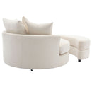 360° Swivel Accent Barrel Chair With Storage Ottoman & 4 Pillows, Modern Leisure Chair Round Accent For Living Room by HouseOfZazla