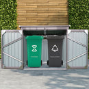 Garbage Bin Shed Stores 2 Trash Cans Metal Outdoor Bin Shed For Garbage Storage by HouseOfZazla