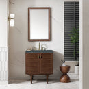 James Martin Amberly 30" Dual Mount Single Bathroom Vanity, Mid-Century Walnut