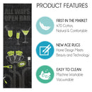 SussexHome Non Skid Washable Beer Bar Decorative Floor Rug 20" x 59" | Black&Green