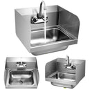 Stainless Steel Sink Wall Mount Hand Washing Sink with Faucet and Side Splash by LJGDeals