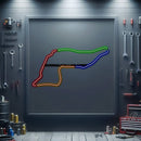 Autodromo Enzo E Dino Ferrari Metal Neon Race Track - MTN0118