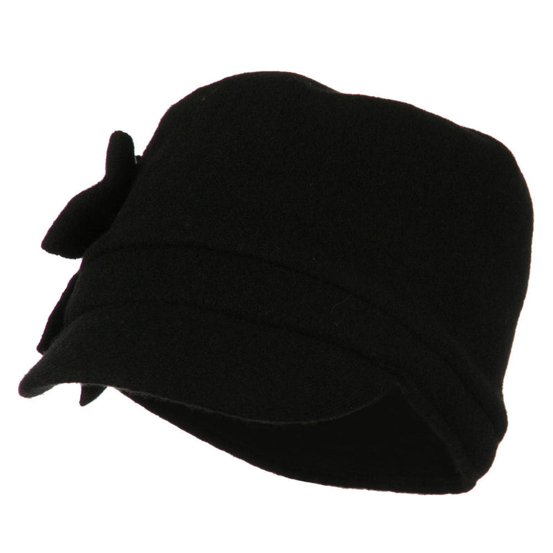Ladies Wool Bow Cabby Cap