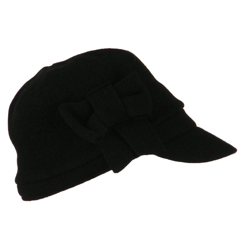 Ladies Wool Bow Cabby Cap