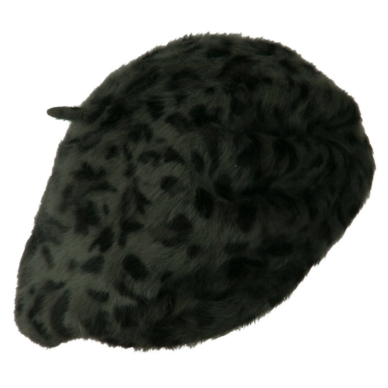 Cheetah Angora Beret