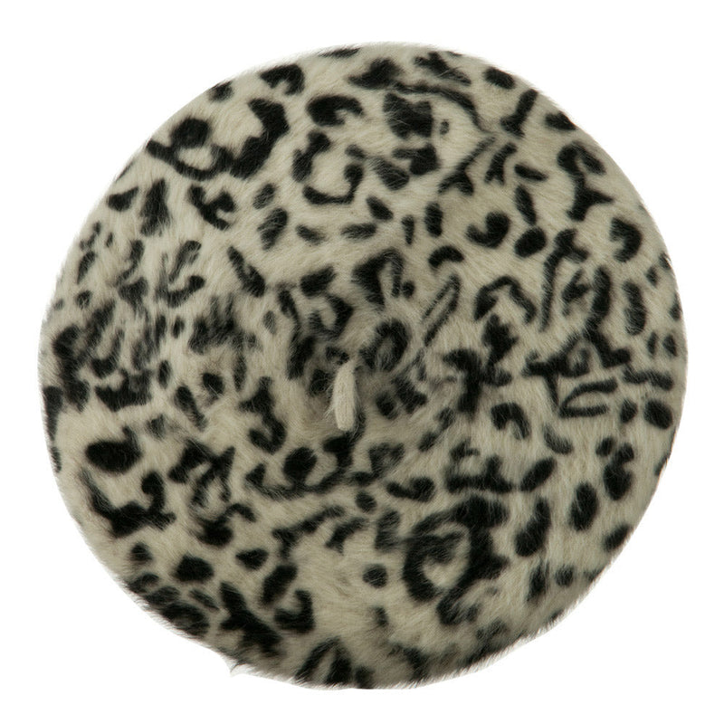 Cheetah Angora Beret