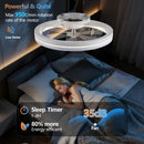 RGB Ceiling Fan with Lights, 19'' Smart LED Bladeless Chandelier Fan by HouseOfZazla