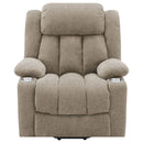 Beca - Upholstered Power Lift Recliner With Cupholders And USB Charging by HouseOfZazla