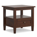 Warm Shaker - End Table With Smooth Drawer Storage - Brown