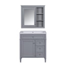 Bathroom Vanity With Top Sink, 2 Doors And 3 Drawers, Freestanding Set With Mirror Cabinet by HouseOfZazla