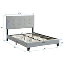 Full Size Upholstered Platform Bed Frame With Tufted Headboard - Gray