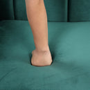 82.5" Modern Sofa Dutch Fluff Upholstered sofa with solid wood legs, buttoned tufted backrest,green