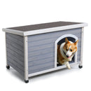 Medium Wooden Outdoor Dog House, Waterproof Roof, Elevated Floor, Adjustable Plastic Feet by HouseOfZazla