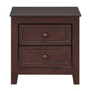 3-Pieces Bedroom Sets,Full Size Wood Platform Bed and Two Nightstands-Dark Walnut