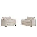 Modern Classic Fabric Single Chair Deep Seat Sofa With Pillow by HouseOfZazla