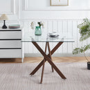 Dining Table With Cross Metal Leg And Tempered Glass, Modern Space Saving Kitchen Table For Living Room Legs, Square Table by HouseOfZazla