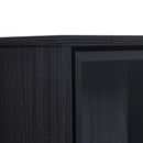 Modern Minimalist Style LED Curio Cabinet With Tempered Glass Door, Metal Legs by HouseOfZazla