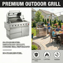 75300 BTU 6 Burners Deluxe Stainless Steel Gas Outdoor Kitchen Barbecue Island Grill by HouseOfZazla