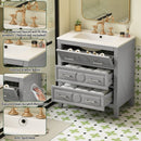 Retro Bathroom Vanity With Sink Combo, Free Standing Single Set With 3 Drawers by Unique Piece Furniture