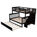 Bunk Bed With Twin Size Trundle, Storage And Guard Rail For Bedroom by HouseOfZazla