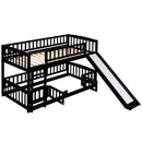 Low Bunk Bed With Slide, Fence And Ladder by HouseOfZazla