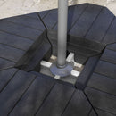 4 Piece Patio Cantilever Umbrella Base Weight Set, Outdoor Offset Umbrella Weights for Umbrella Stand, 132 lb. Capacity Water or 176 lb. Capacity Sand, Black
