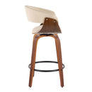 Vintage Mod - Mid Century Modern Fixed Height Counter Stool & Swivel With Round Footrest (Set of 2) by HouseOfZazla
