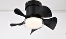 21" low noise matte black abs blade remote ceiling fan with led light for Kitchen Bedroom Dining room Toilet Patio (Matt Black)