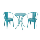 Lourdes 3 Piece Metal Outdoor Set - Teal by HouseOfZazla
