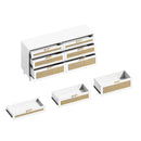 Rattan Dresser With 6 Drawers, Wooden Legs & Metal Handle