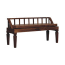 Artisan Furniture Solid Wood Bordeaux Leather Bench