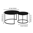 Nesting Coffee Table Set of 2 with Marble Pattern Tops