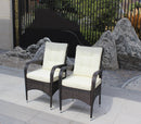 2-Piece Liberatore Dining Chairs with Beige Cushions by HouseOfZazla