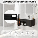 Wall Mounted Floating Bathroom Vanity With Open Shelf & Soft Close Door