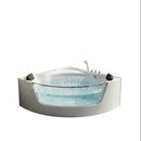 59" Corner Whirlpool Bathtub for 2-Person