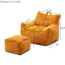 Giant Bean Bag Chair With Armrests And Footstool by HouseOfZazla