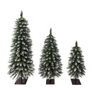 3-Pack Pre-Lit Snow Flocked Pencil Christmas Tree Set