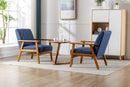 Accent Chairs Set of 2 with Side Table, Mid Century Modern Accent Chair, Wood and Fabric Armchairs Side Chair, Lounge Reading Comfy Arm Chair for Living Room, Bedroom, Office