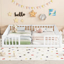 Double Floor Bed With Fence, Guardrails, Without Door by HouseOfZazla