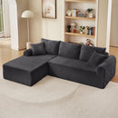 Modular Sectional With Arched Armrests, Includes 3 Back Cushions & 2 Throw Pillows by HouseOfZazla