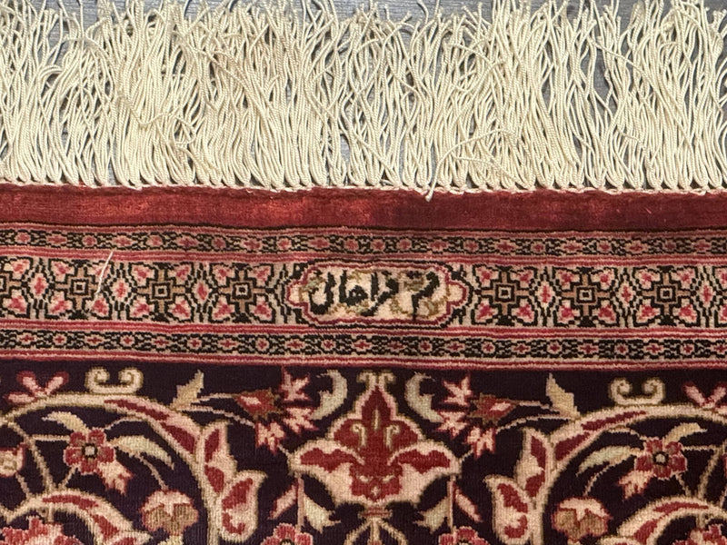 Magnificent Persian Qum Silk Rug 3x5, Exceptionally Fine 780 KPSI, Signed, Rare