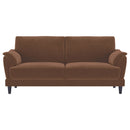 Selma 2-piece Velvet Upholstered Crescent Arm Sofa Set Rust