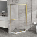 Goodyo - Neo-Angle Frameless Shower Door - Gold by HouseOfZazla