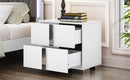 Elegant Nightstand with Metal Foot