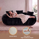 Floral-Shaped Ultra-Soft Faux Fur Two-Seater Sofa