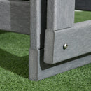 2-Person Outdoor Glider Bench Patio Double Swing Rocking Chair Loveseat w/ Slatted HDPE Frame for Backyard Garden Porch, Light Gray